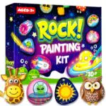 LUVTOY Steine zum Bemalen Bastelset für Kinder – Leuchtende DIY Geschenkidee