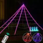 Maxee LED Halloween Spinnennetz Lichter Deko mit Fernbedienung und Timer