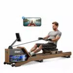 MERACH Rudergerät aus Holz, klappbar mit Display und bequemem Sitz, Modell R23