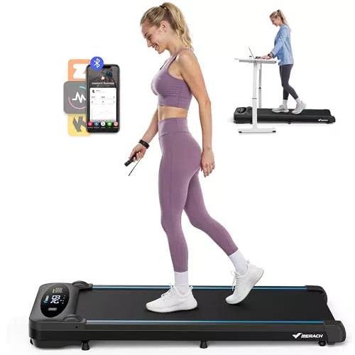 MERACH 3 in 1 Laufband für Zuhause und Büro, 1-6 km/h, ultra leise mit Fernbedienung