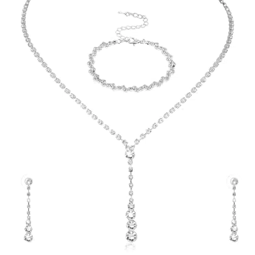 Meyeyaia Brautschmuck Set Kristall – Schmuckset für Hochzeit & Party Damen