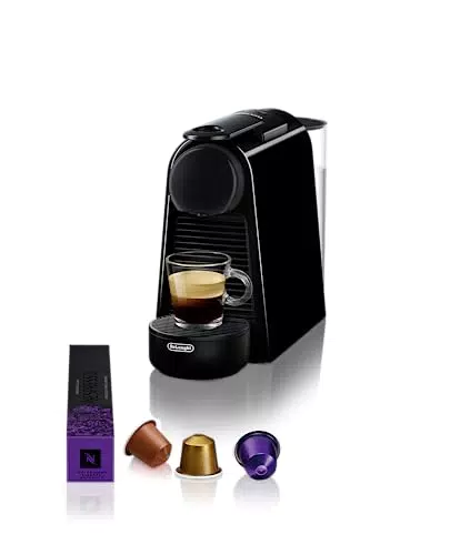 Nespresso De'Longhi Essenza Mini EN 85.B Kaffeekapselmaschine mit Welcome Set