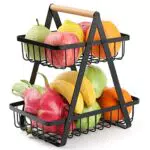 Obst Etagere Obstkorb Metall - Abnehmbarer Küchen Organizer für Früchte und Gemüse