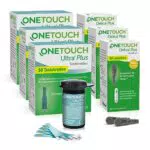 OneTouch Ultra Plus Kombi-Pack für Blutzuckermessung und Diabetes-Teststreifen