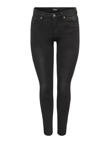 ONLY Damen Skinny Fit Jeans, Stone Wash Stretch Denim Regular Waist