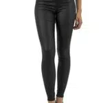 ONLY Damen PU Kunstleder Hose, High Waist Stretch Pants Beschichtet