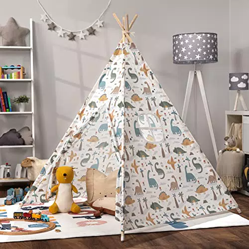 Paco Home Kinder Tipi Zelt für drinnen – robustes Spielzelt fürs Kinderzimmer