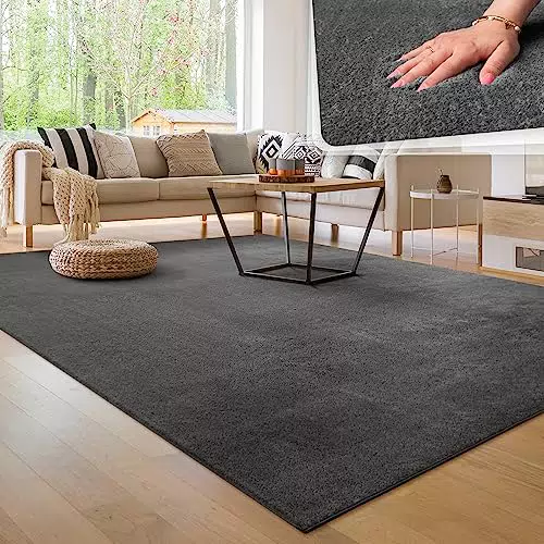 Paco Home Waschbarer Teppich Wohnzimmer Schlafzimmer Kurzflor rutschfest Flauschig Weich Moderne Einfarbige Muster