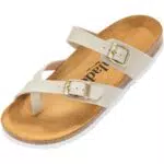 Palado Cres Matt Damen Pantoletten – elegante Sandalen mit Kork-Fußbett