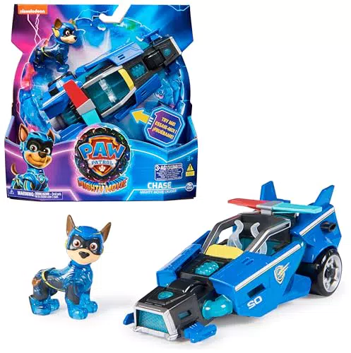 PAW PATROL Mighty Kinofilm Rubble Superhelden-Basisfahrzeug mit Licht und Geräuschen
