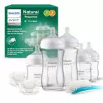 Philips Avent Natural Response Glas-Geschenkset für Neugeborene 3 x 120 ml und 2 x 240 ml Babyflaschen