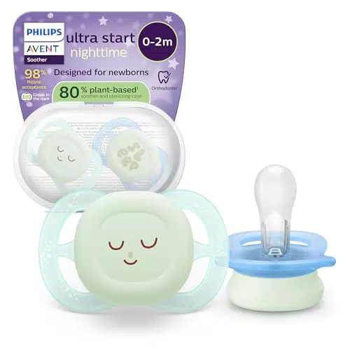 Philips Avent Nacht-Schnuller SCF075/18 – kiefergerechtes Design, BPA-frei