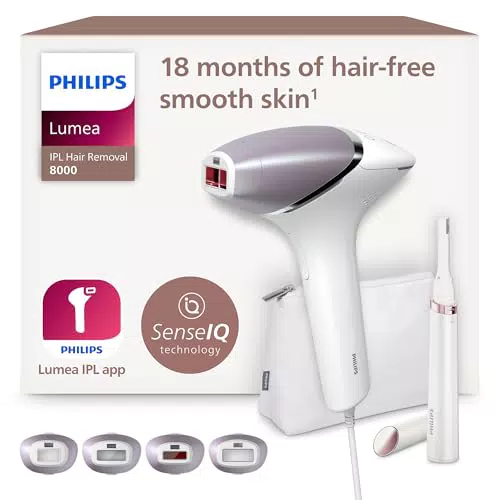 Philips Lumea IPL 8000 Haarentfernungsgerät BRI949/00 + Gesichtshaarentferner BRR454/00