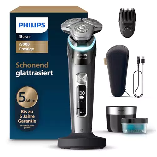 Philips Rasierer i9000 Prestige, Nass- und Trockenrasierer mit Trimmer, XP9202/33