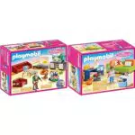 PLAYMOBIL Dollhouse 70207 Wohnzimmer mit Lichteffekt und 70209 Jugendzimmer