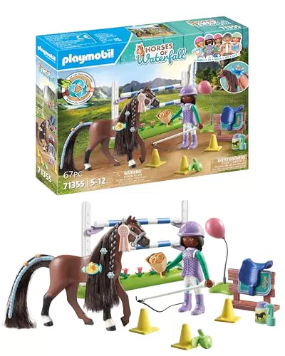 PLAYMOBIL Pferde aus Wasserfall 71355 mit Turnierparcours und Zubehör für Kinder ab 5 Jahren