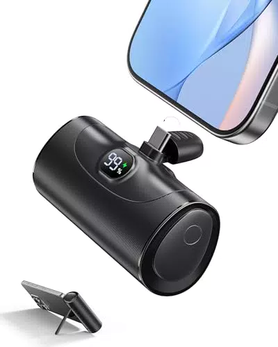 Power Bank Mini 5000mAh für iPhone 15/16/17, 20W PD Schnellladung USB C mit Ständer