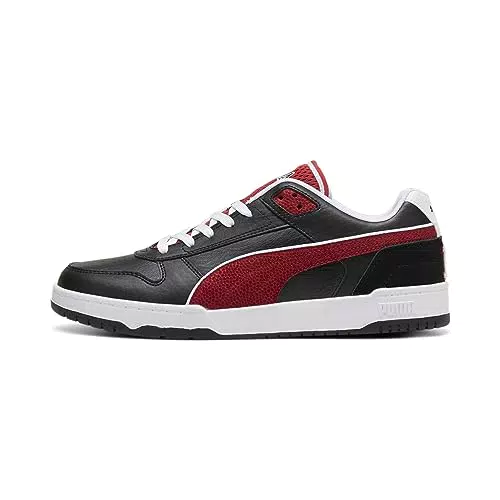 PUMA Unisex RBD Game Low Retro Sneaker, White Black-Club RED