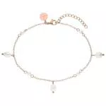 Purelei® Pearl Drop Fußkette – Wasserfeste, verstellbare Edelstahl-Fußkette für Damen