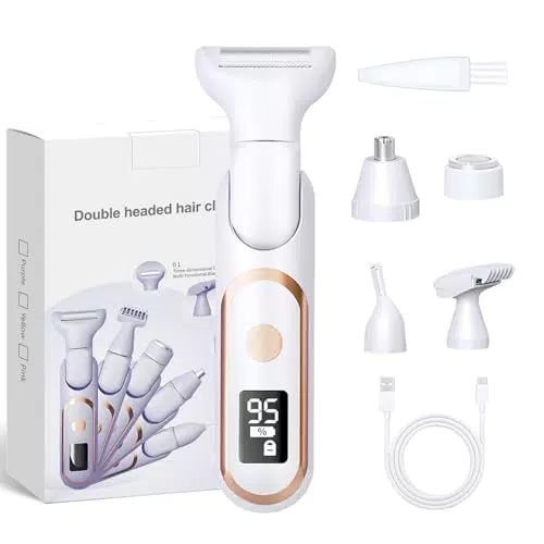 Rasierer Damen, Intimrasierer für Frauen, LCD-Display Verstellbar Rasierer Damen Wasserdicht Wiederaufladbarer Damenrasierer Elektrisch für Bikinizone Achseln Beine