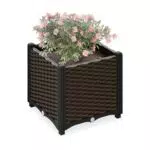 Relaxdays Pflanzkübel, Rattan-Optik, HBT: 23x80x40 cm