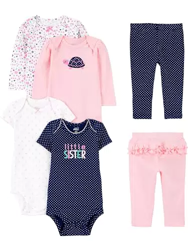 Carter's Baby Mädchen 6-teiliges Set: Bodys und Hosen