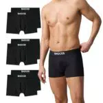 Snocks Herren Boxershorts Set 6er-Pack in den Gr. S - 4XL aus Bio-Baumwolle I Unterhosen für Männer mit idealer Passform ganz ohne zwicken oder aufrollen I Angenehmes Tragegefühl I Schwarz