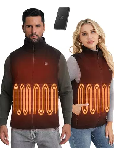 SOLJIKYE Beheizbare Weste mit Powerbank – Heizweste Herren Damen, 3 Heizstufen