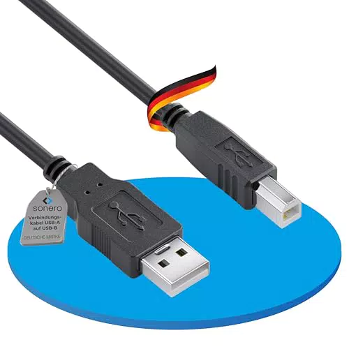 Sonero® USB 2.0 Kabel A-Stecker auf B-Stecker, 480 Mbit/s, 0,50 m