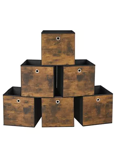 SONGMICS Aufbewahrungsbox, 6er Set, Ordnungsboxen, Vliesstoff