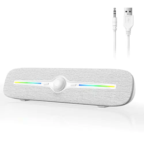 SOULION R90 USB Lautsprecher mit LED, Surround Sound Soundbar für PC und Laptop