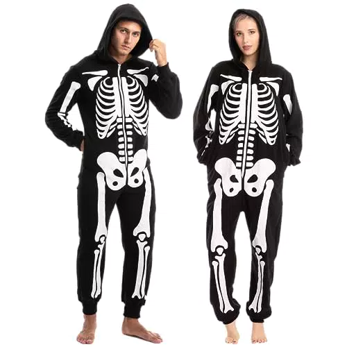 Spooktacular Creations Halloween Skelett Unisex Jumpsuit Pyjama Kostüm