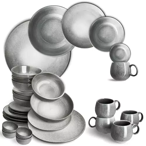 SPRINGLANE Geschirrset Misty Cliff, Steingut Tafelservice für 4 Personen