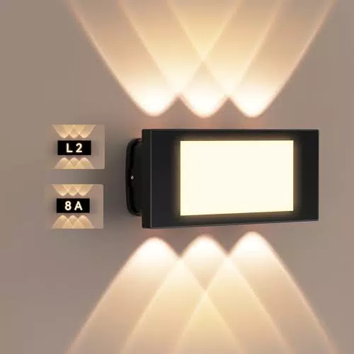 STASUN Hausnummer Wandleuchte IP66 LED, Moderne Innen/Außen Beleuchtung