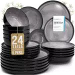 Pure Living Frühstücksteller und Dessertteller - Steingut Ibiza, spülmaschinenfest