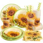 SUNBEAUTY Sonnenblumen Partygeschirr Set für Geburtstagsfeiern und Events