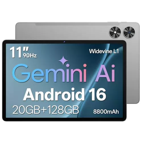 Android Tablet 11 Zoll mit 20GB RAM, 128GB ROM, 90Hz Display, Octa-Core, Gemini AI