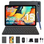 TABWEE T80 Tablet 10 Zoll mit Tastatur, 18GB RAM, 128GB ROM, 5G WiFi, GPS