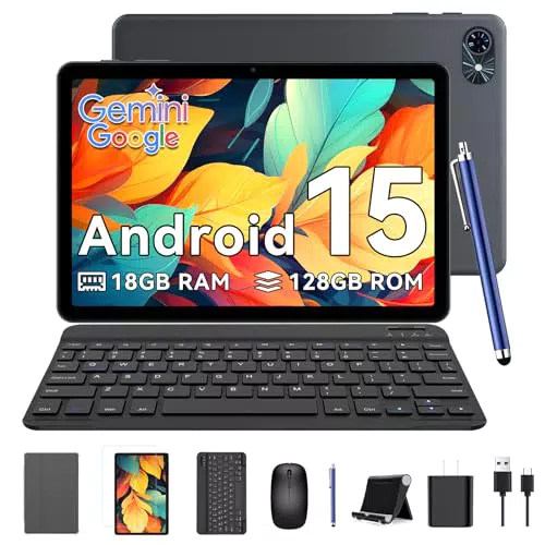TABWEE T80 Tablet 10 Zoll mit Tastatur, 18GB RAM, 128GB ROM, 5G WiFi, GPS
