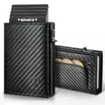 TENBST Herren Geldbörse, Slim Wallet mit Münzfach und RFID Schutz, Leder