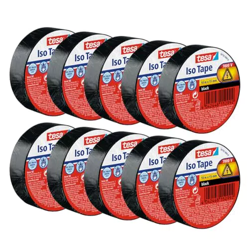 tesa Isolierband - Selbstklebendes Isolierband, hitzebeständig - Zum Isolieren