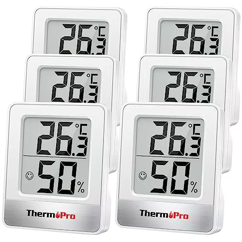 ThermoPro TP49W-3 digitales Mini Thermo-Hygrometer Thermometer innen Raumthermometer 3 er Temperatur und Luftfeuchtigkeitmessgerät mit Smiley-Indikator