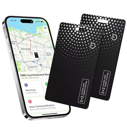 TIMU Air Smart Tag - Wiederaufladbarer Wallet Tracker für Apple Find My, IP68 wasserdicht