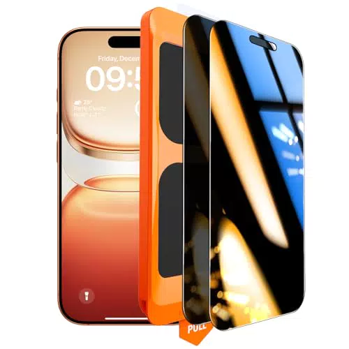 TOCOL für iPhone 16 Pro für Panzerglas, Full Screen Stoßfest Schutzglas Auto-Installation 9H Härte folie Kratzfest Anti-Fingerabdruck Anti-Öl Anti-Bläschen Schutzfolie für iPhone 16 Pro