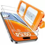 TOCOL für iPhone 16 Pro für Panzerglas, Full Screen Stoßfest Schutzglas Auto-Installation 9H Härte folie Kratzfest Anti-Fingerabdruck Anti-Öl Anti-Bläschen Schutzfolie für iPhone 16 Pro