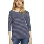 TOM TAILOR Damen Longsleeve mit Herz-Stickerei auf der Brust