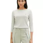 TOM TAILOR Damen Basic Langarmshirt mit Streifen Modell 34837