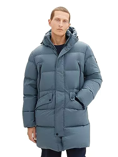 Tom Tailor Herren Recycled Down Puffer-Parka mit abnehmbarer Kapuze