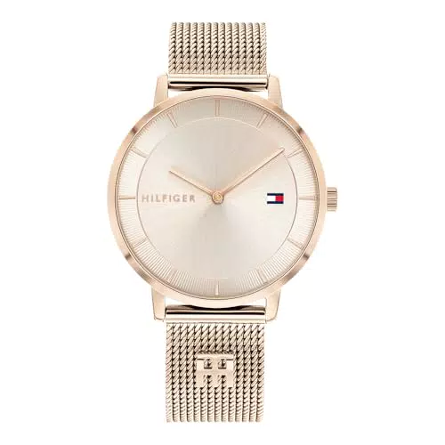 Tommy Hilfiger Damenuhr Analog Quarzuhr Edelstahl Mesharmband 1782287