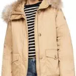 Tommy Hilfiger Damen Puffer-Parka mit Pelzkapuze und Knopfleiste